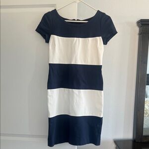Banana Republic Navy and White Colorblock Mini Dress